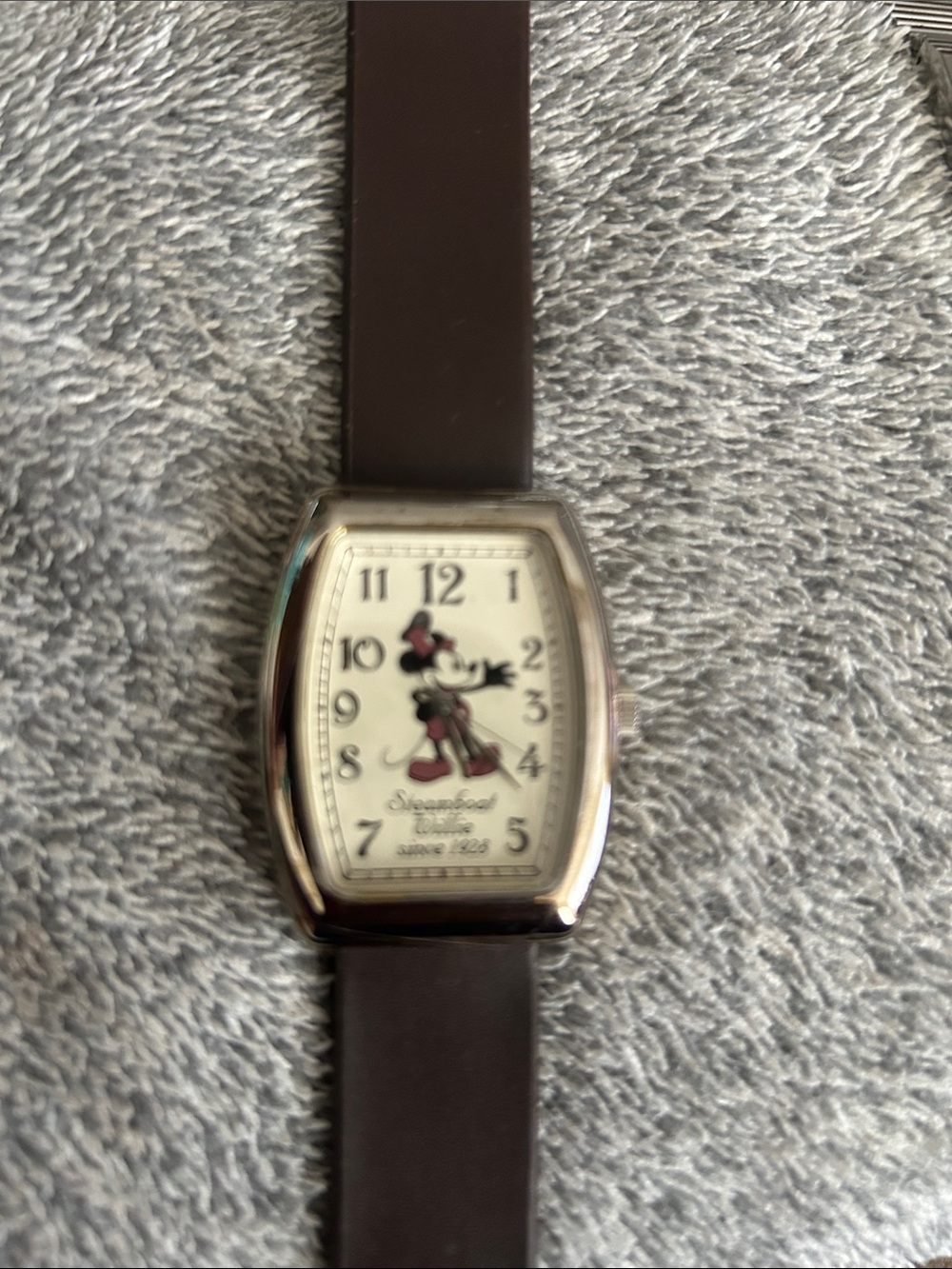 Steamboat Willie 1928 Mouse Character Watch with Brown Strap in working Conditio